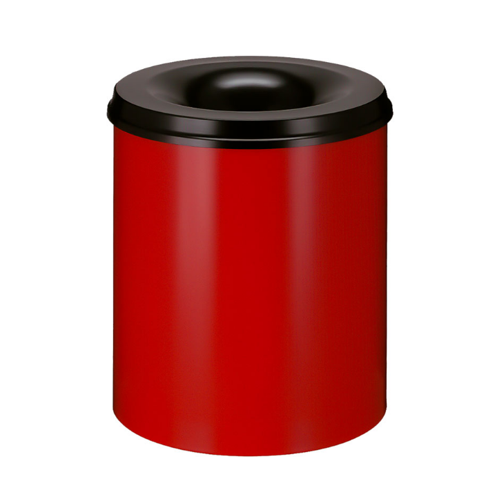 Metalen papierbak, vlamdovend, 80 liter, rood/zwart, VB 108000 - 0