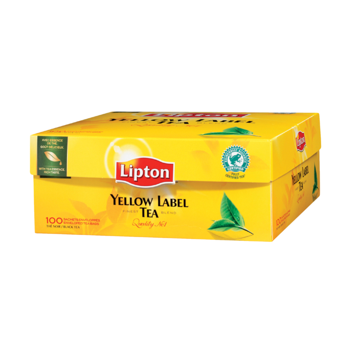 Lipton, thee zonder envelop, 1,5 gram, yellow label, 25109101 (100 stuks) - 0