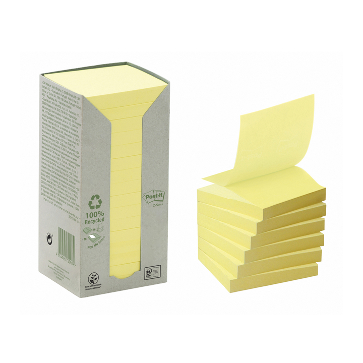 Memoblok 3m post-it z-note r330 recy geel(r330-1t) - 0