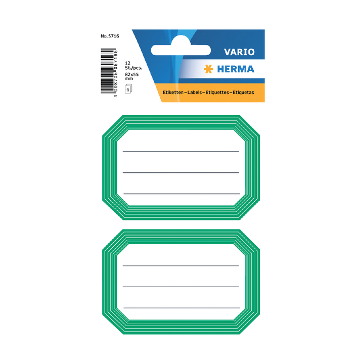 Etiket herma 5716 boek 82x55mm groene rand lijn - 0