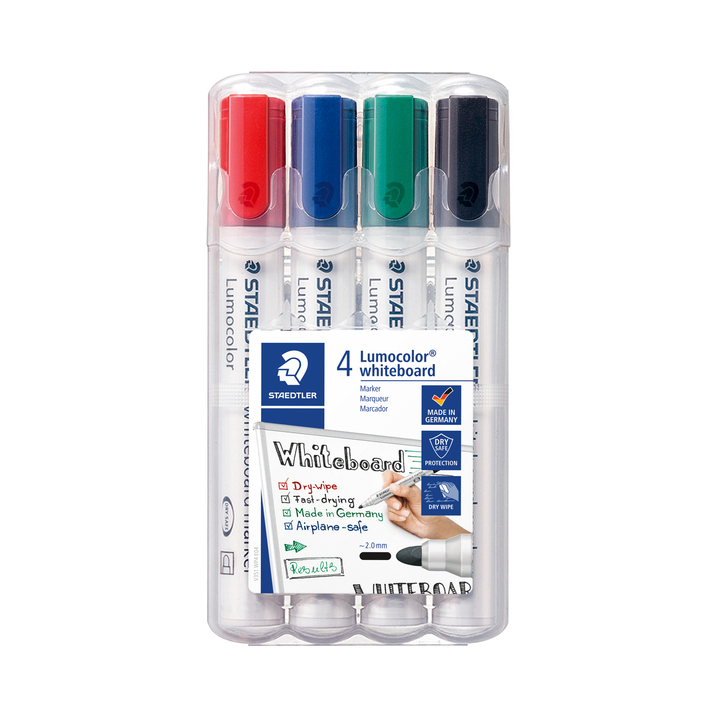 Viltstift staedtler 351 whiteboard rond 2mm 4st - 0