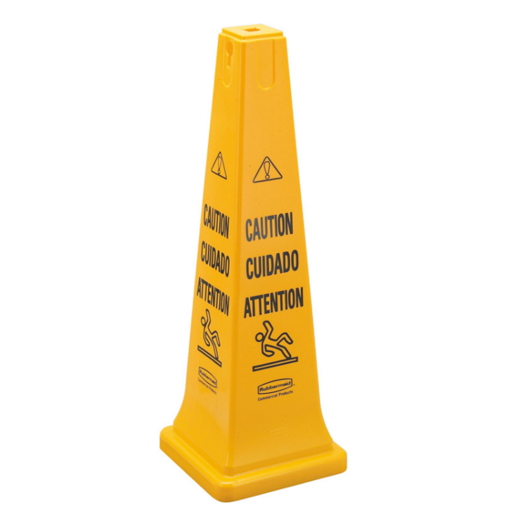 Stapelbare waarschuwingskegel 'wet floor', geel, VB 006276 - 0