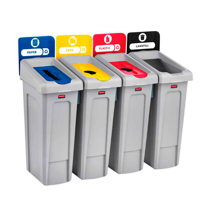 Slim Jim, recyclingstation starterset, 87 liter, grijs, VB 239607 - 2
