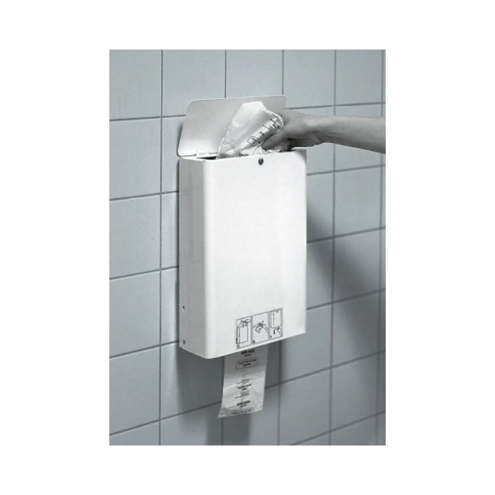 Combi sanitaire afvalbak, 250x120x390 mm, wit, VB 544040 - 2