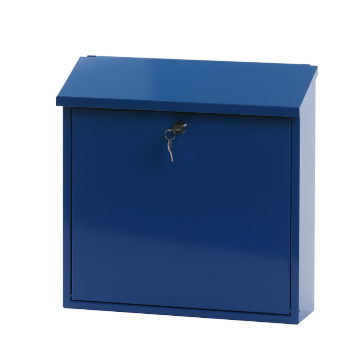 Wandbrievenbus Malagan, 370x115x370 mm, blauw, VB 440050 - 0