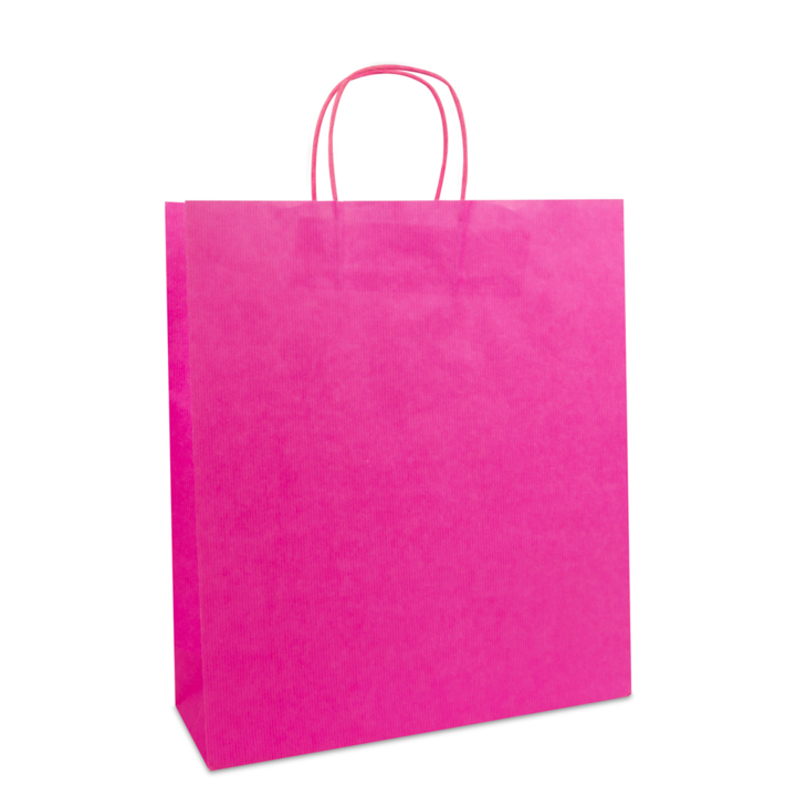 Draagtas, papier, gedraaid koord, 35+12x40cm, roze (250 st) - 0