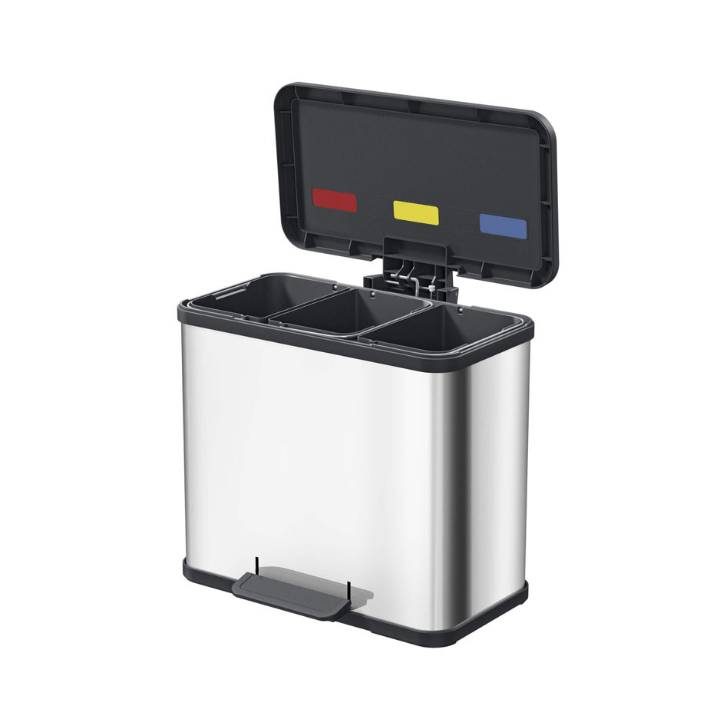 Hailo Öko Trio Plus, pedaalemmer, 3x9 liter, RVS, VB 016232 - 3