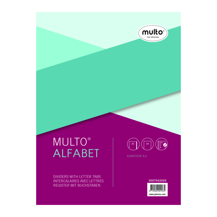 Tabbladen multo 7042020 a4 23r pp a-z grijs - 0