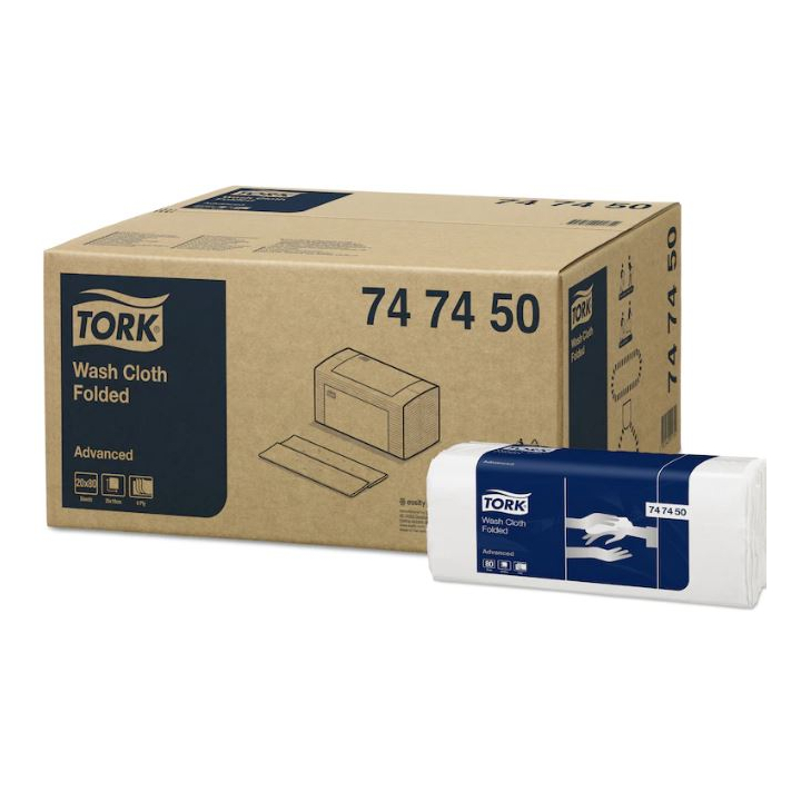 Tork Advanced, sterke wasdoek, 19x25 cm, 6-laags, wit, 747450 (1600 stuks) - 0