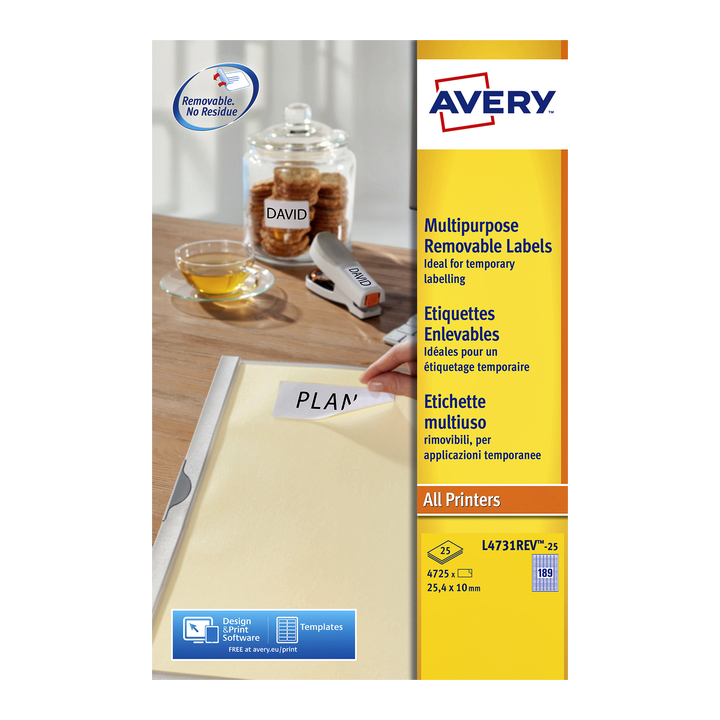 Etiket avery l4743rev-25 99.1x42.3mm wit 300stuks - 0
