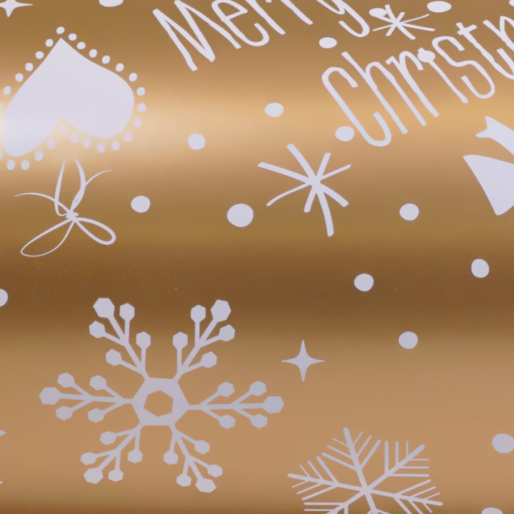 Cadeaupapier Kerst, 50cm x 200 meter, D90174, goud - 0
