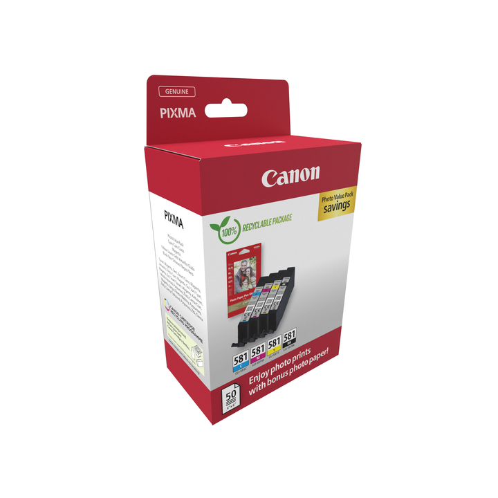 Inkcartridge canon cli-581 + 50vel fotopap 10x15cm(2106c005) - 2