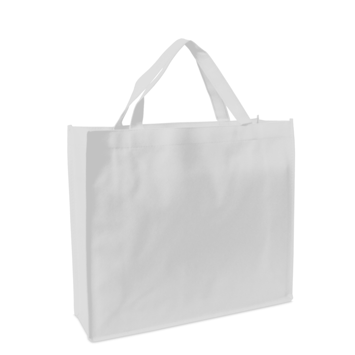 Shopper, non-woven, 40+12x35cm, korte lus, wit (100 stuks) - 0