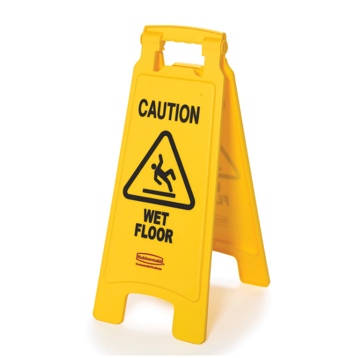 Waarschuwingsbord 'wet floor', 2-zijdig, geel, VB 006112 - 0