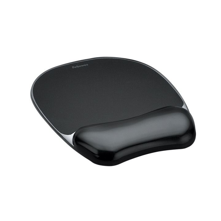 Muismat/polssteun fellowes gel crystals zwart - 0