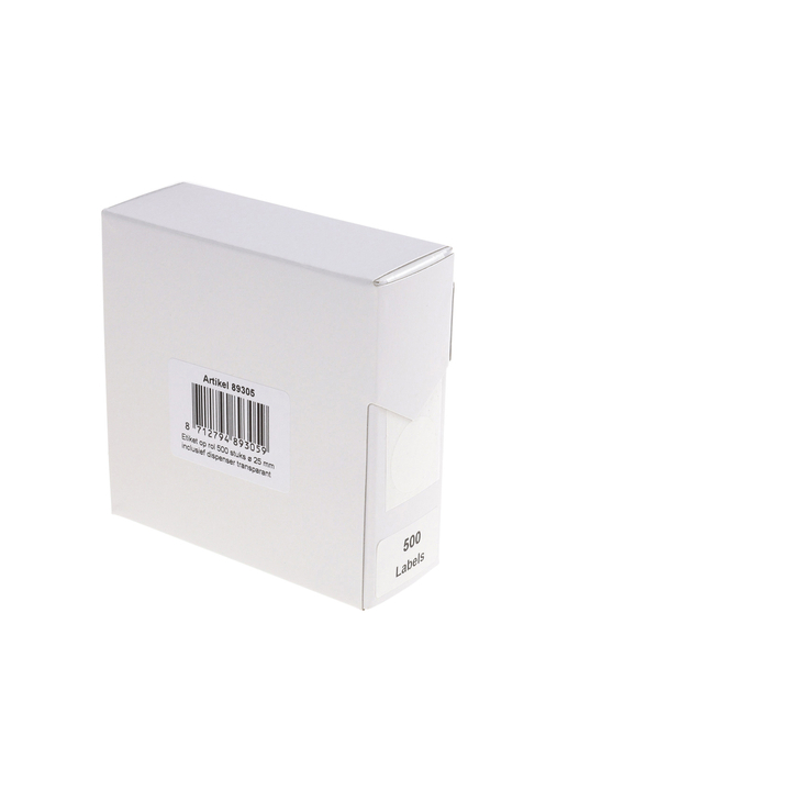 Etiket rillprint 25mm 500st op rol transparant(89305) - 0