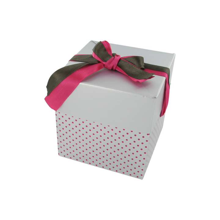 Luxe Geschenkdoos pop up 10x10x10cm Stip Zilver pk a 10stuks - 0