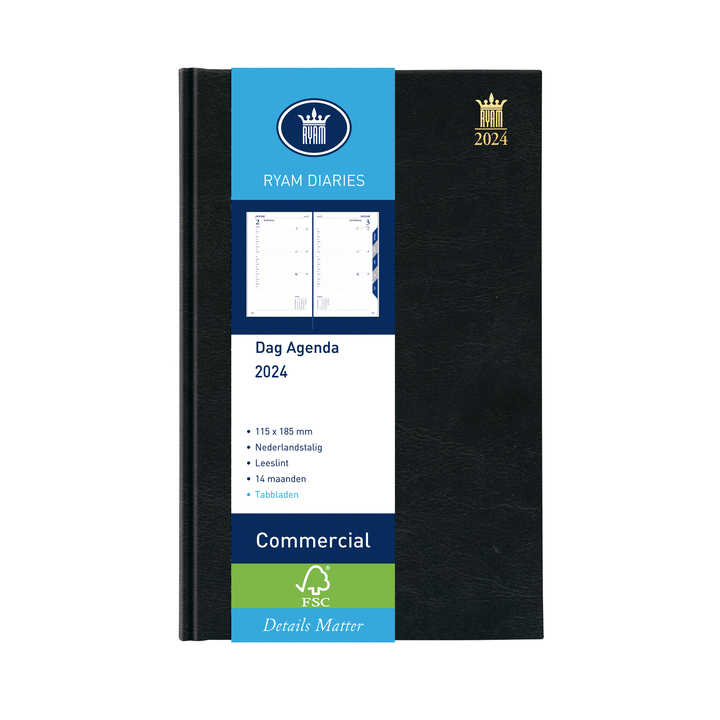 Agenda ryam commercial 2025, 1dag/1pag, 115x185mm - 0