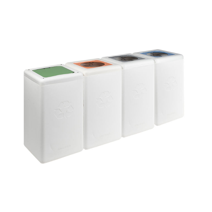 Brickbin, modulaire afvalscheidingsbak, 65 liter, wit, VB 192434 | restafval - 2