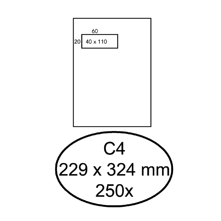 Envelop quantore venster c4 vl40 zk 120gr wit - 0