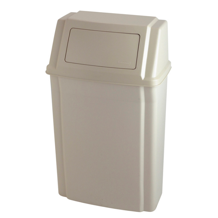 Slim Jim, wandafvalbak, pushdeksel, 57 liter, beige, VB 007822 - 0