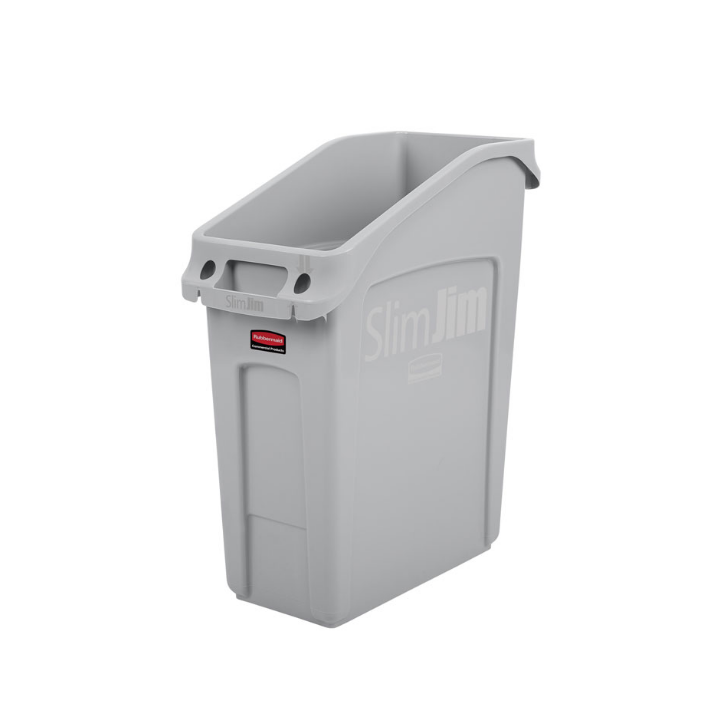 Rubbermaid, Slim Jim afvalbak, 49 liter, grijs, VB 237634 - 0