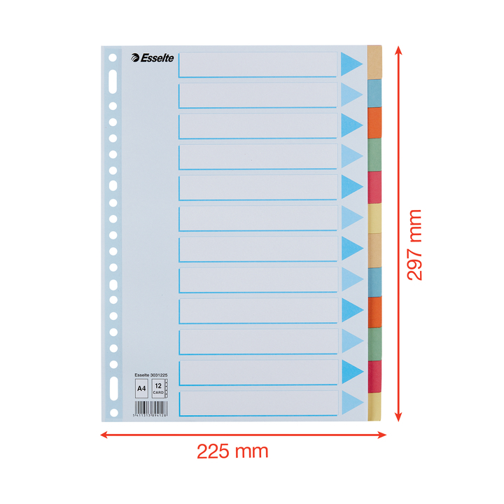 Tabbladen ess a4 23r karton 12dlg gekl tabs ch - 1