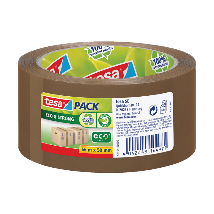 Verpakkingstape tesa 58154 50mmx66m eco bruin(58154-00000-00 - 0