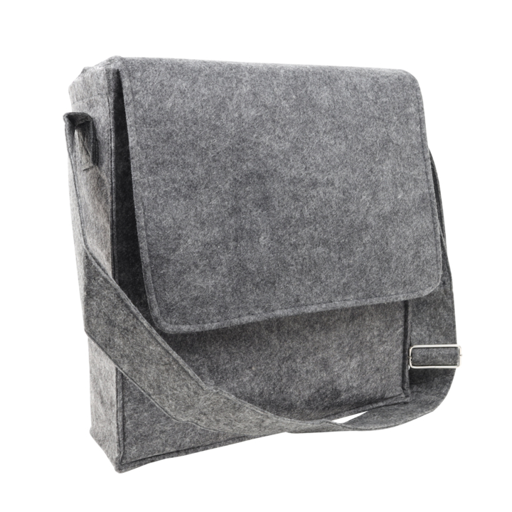 Schoudertas, 33+12x35cm, vilt, donkergrijs (50 stuks) - 0