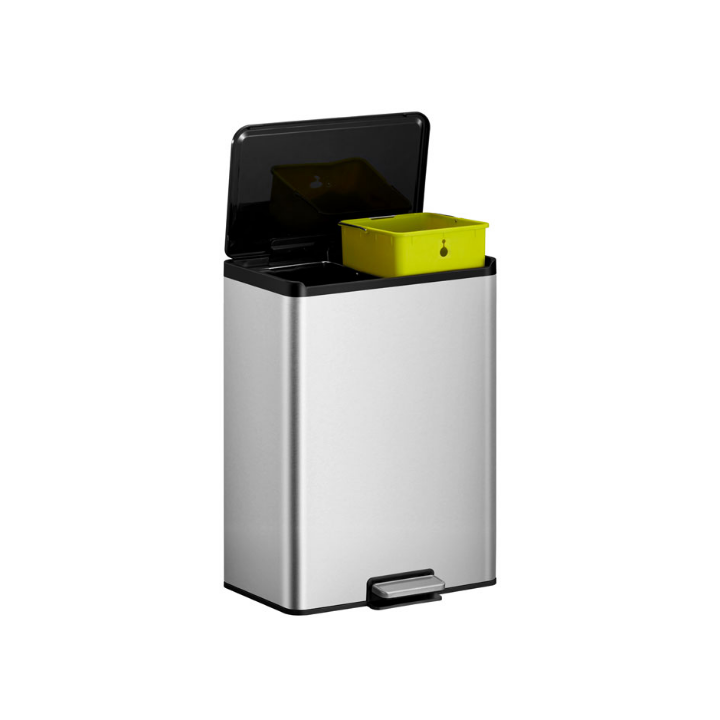 Eko , recycler pedaalemmer, 2x20 liter, mat RVS, VB 822840 - 0