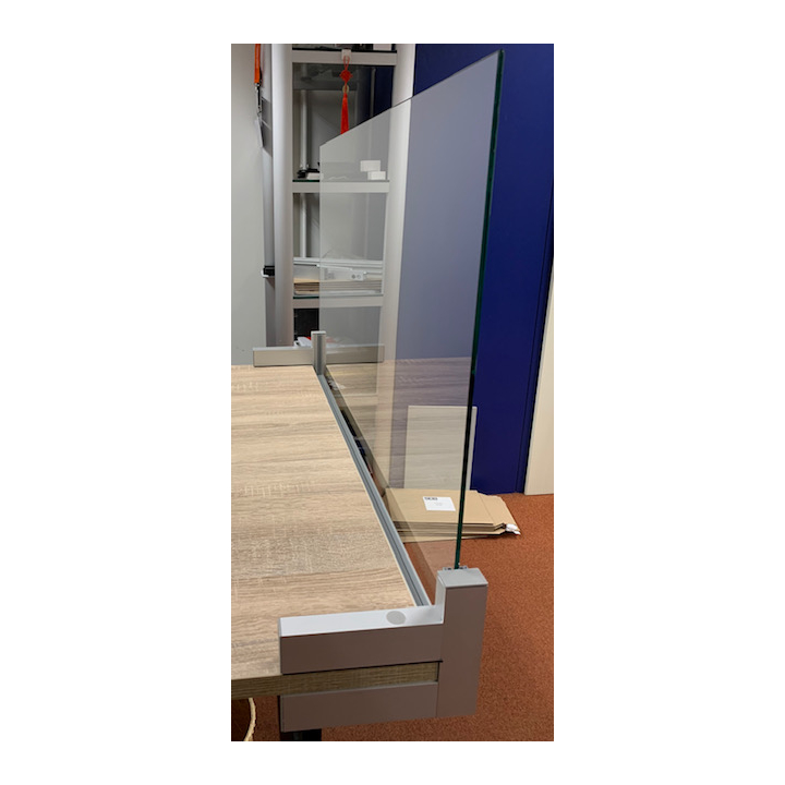 Kuchscherm Bureau klemsysteem profielrand 1400x182x688mm - 0