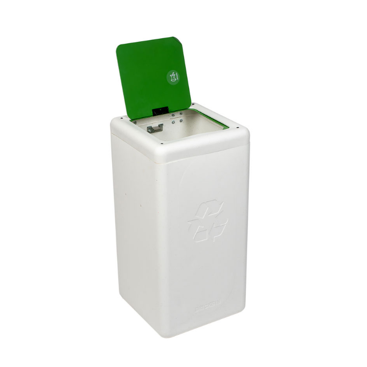Brickbin, modulaire afvalscheidingsbak met klepdeksel, 65 liter, wit, VB 192441 | GFT - 1