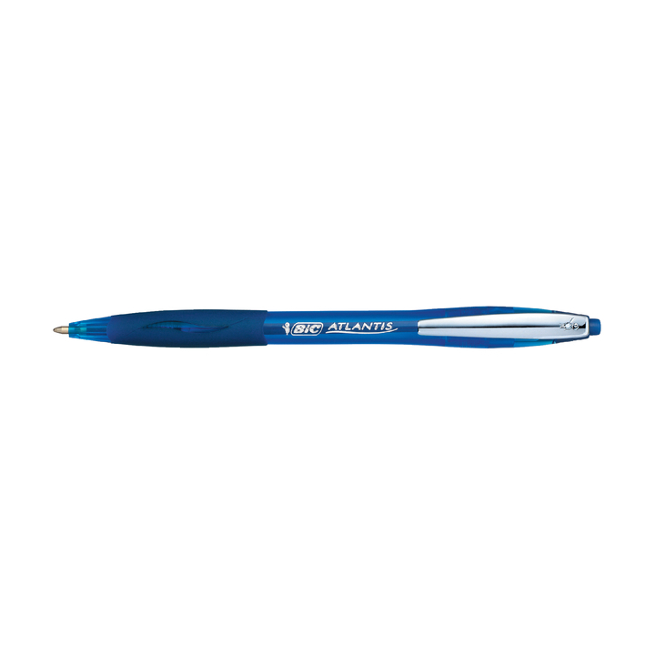 Balpen bic atlantis metalen clip blauw(902132) - 0
