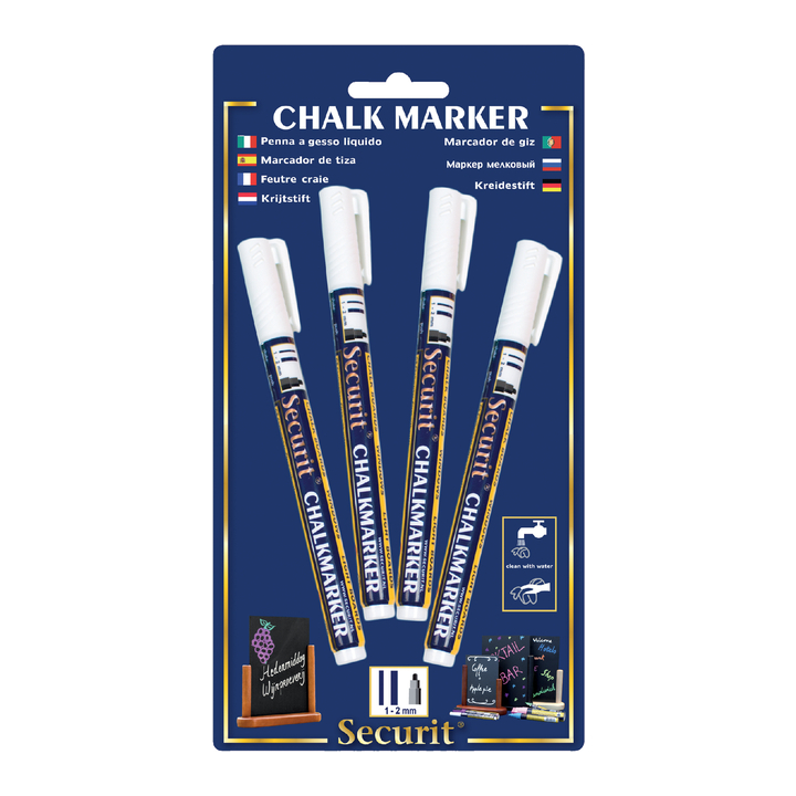 Krijtstift securit sma-100 rond 1-2mm wit(bl-sma100-v4-whi) - 0