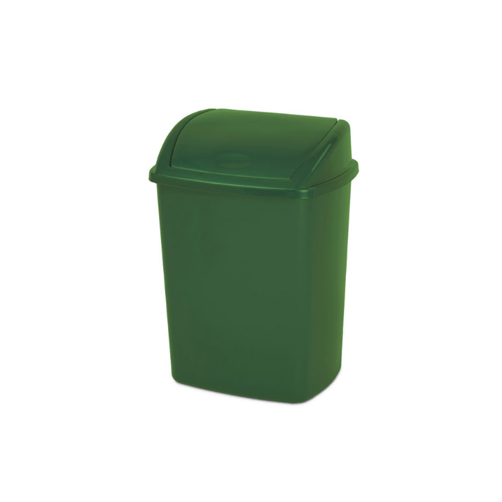 Afvalbak met swingdeksel, 15 liter, groen, VB 028418 - 0