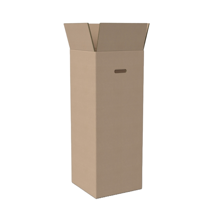 Kartonnen dozen, 530x530x1015mm, BC-golf, met handgrepen - 0