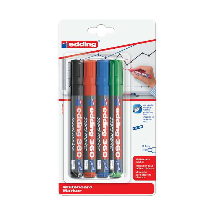 Viltstift edding 360 whiteboard rond 3mm ass - 0
