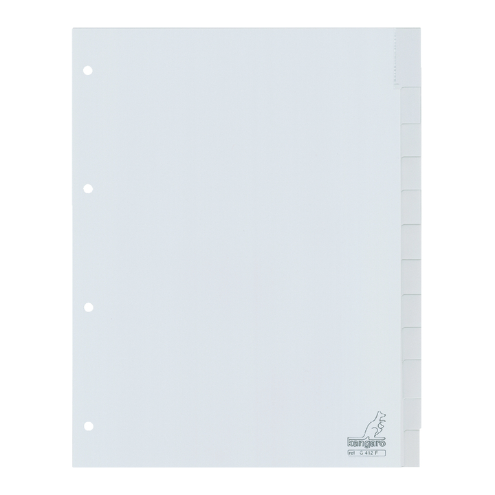 Tabblad kangaro g412f a4 4r pp 12dlg v-tabs grijs(g412f) - 0