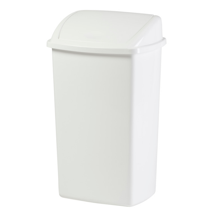 Afvalbak Met Swingdeksel | 50 Liter | Wit | VB 200916 - 0