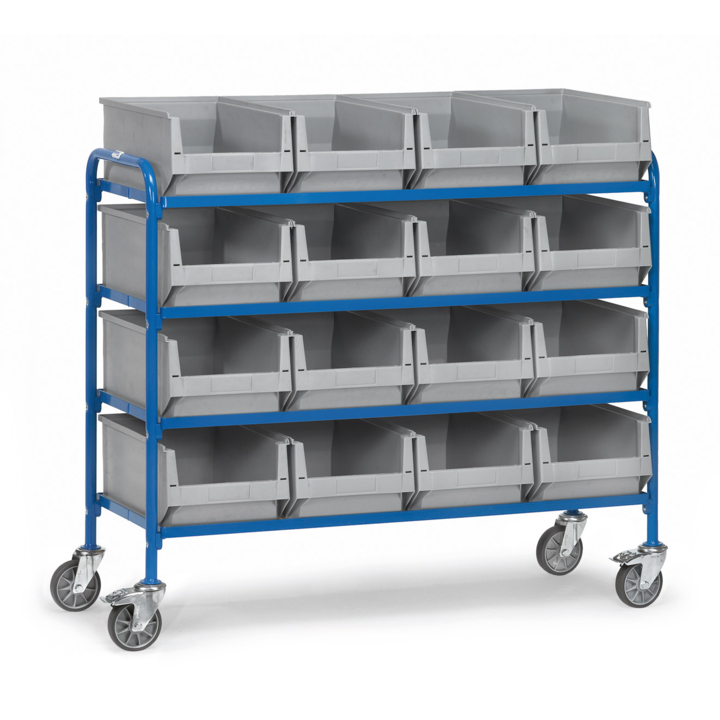 Bijzetwagen met magazijnbakken, 1250x470mm Draagverm. 250kg - 0
