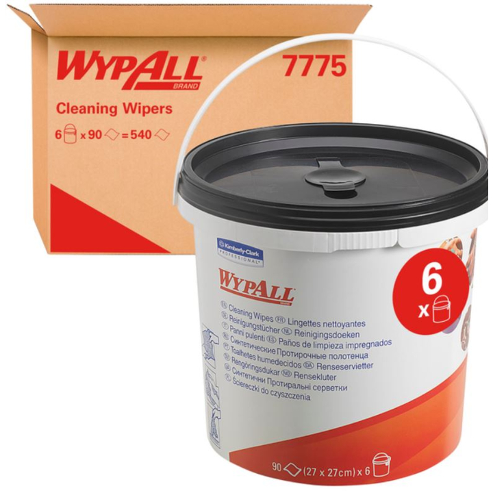 WypAll, geïmpregneerd reinigingsdoeken, 27x27cm, groen, 7775 (6x90 stuks) - 1