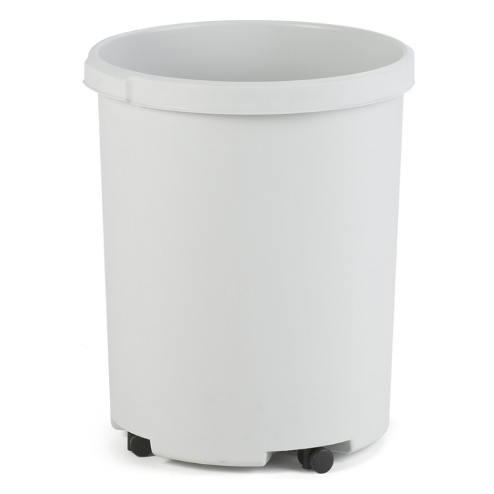 Kunststof papierbak, rond, 50 liter, grijs, VB 001836 - 1