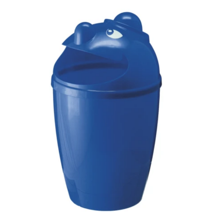 Afvalbak met gezicht, 75 liter, blauw, VB 750100 - 0