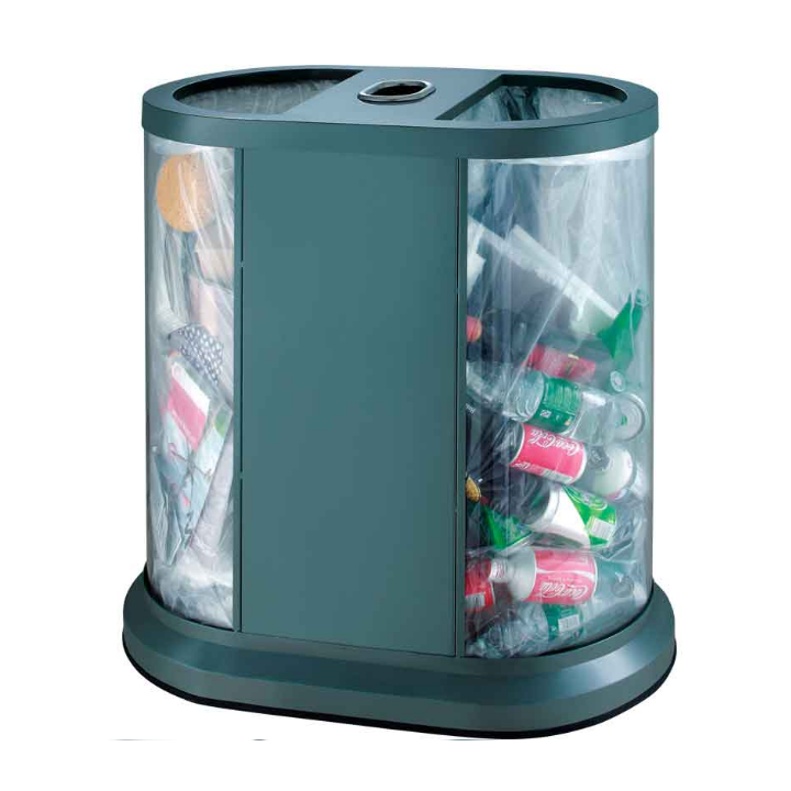 Zakhouder, 2x50 liter, transparant/zwart, VB 667840 - 2