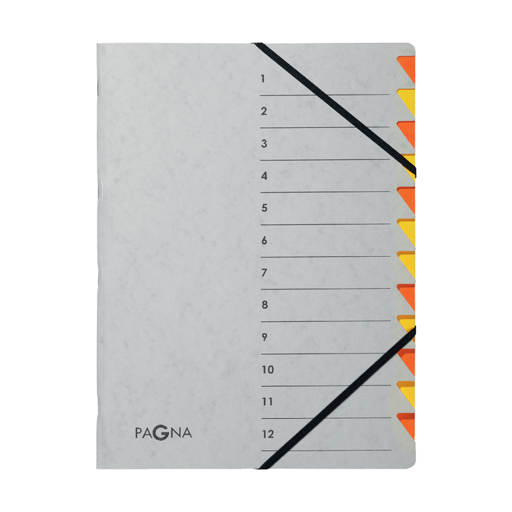 Sorteermap pagna easy 12tab a4 pp grijs/oranje(p4431212) - 0