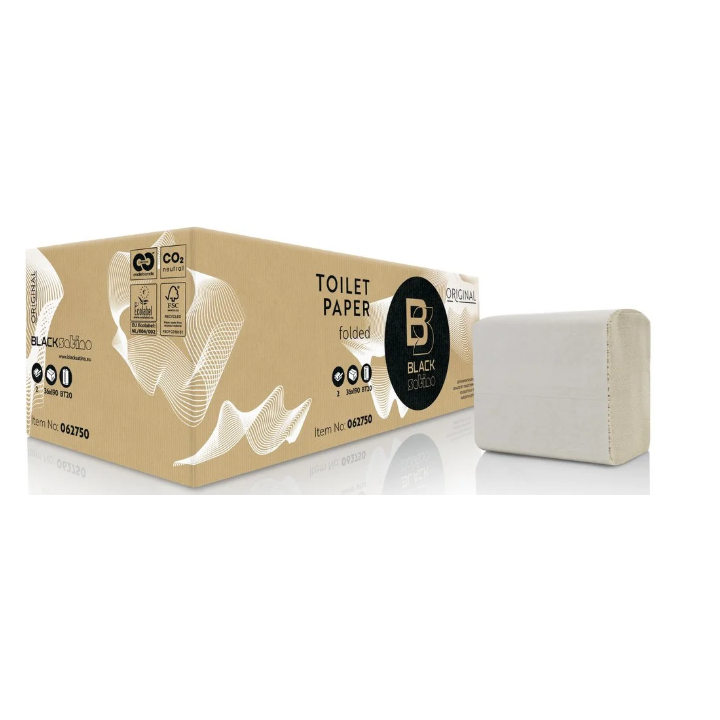BlackSatino BriQ | Gevouwen Toiletpapier | 24x10cm | 2-Laags | BT20 | Wit | 062750 (6.840 stuks) - OP=OP AANBIEDING - 0
