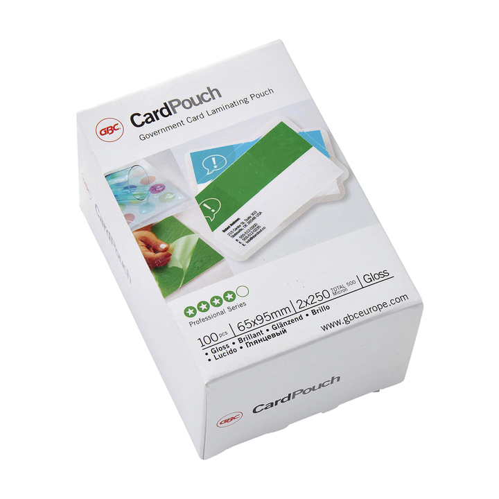 Lamineerhoes gbc goverment card 65x95mm 250mic - 0