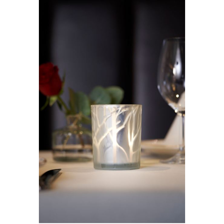 Duni | LED Lamphouder | 100x80mm | Kandelaar Shimmer White | 188173 (6 stuks) - 2