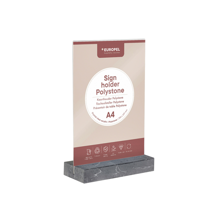 Kaarthouder europel a4 polystone antraciet(351022) - 0
