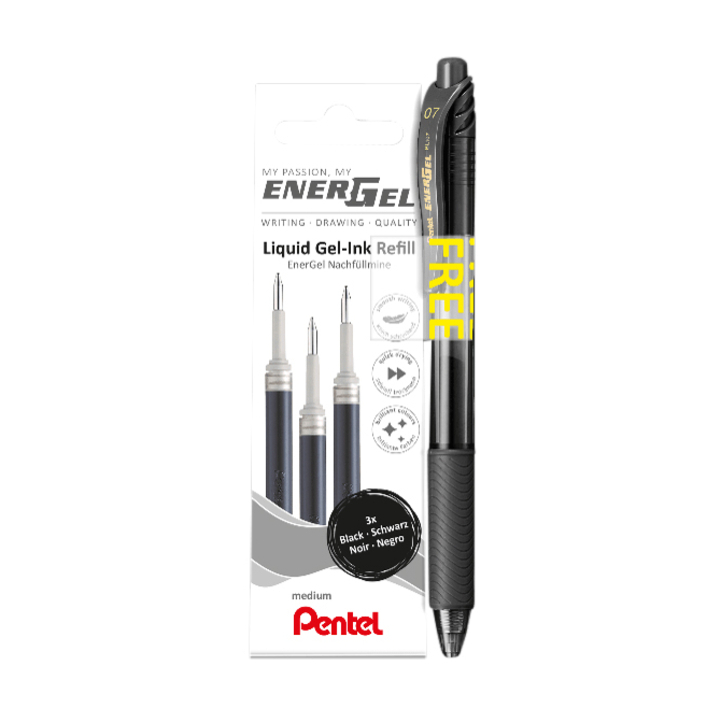 Navulling pentel gelschrijver energel lr7 zwart(lr7-3a-promo - 0
